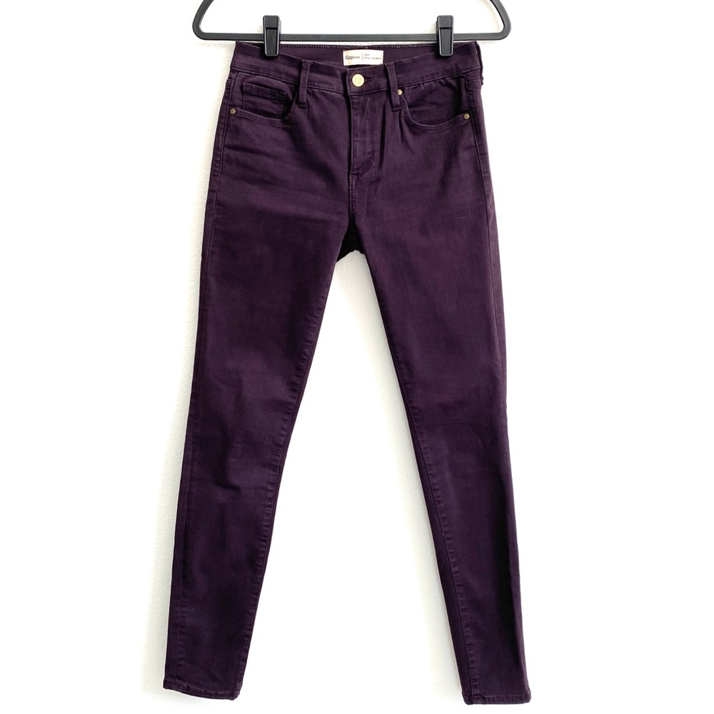 GAP Women's Purple Mid Rise True Skinny Sculpt Denim Jeans Sz 2/26R